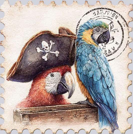 DTF Transfer High Seas - Postage Twin Parrots