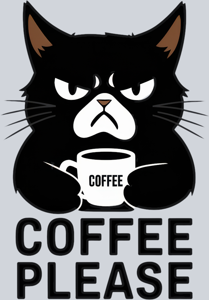 DTF Transfer Cats - Coffee Please