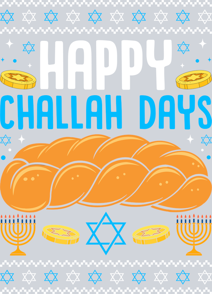 DTF Transfer Hanukkah - Happy Challah Days