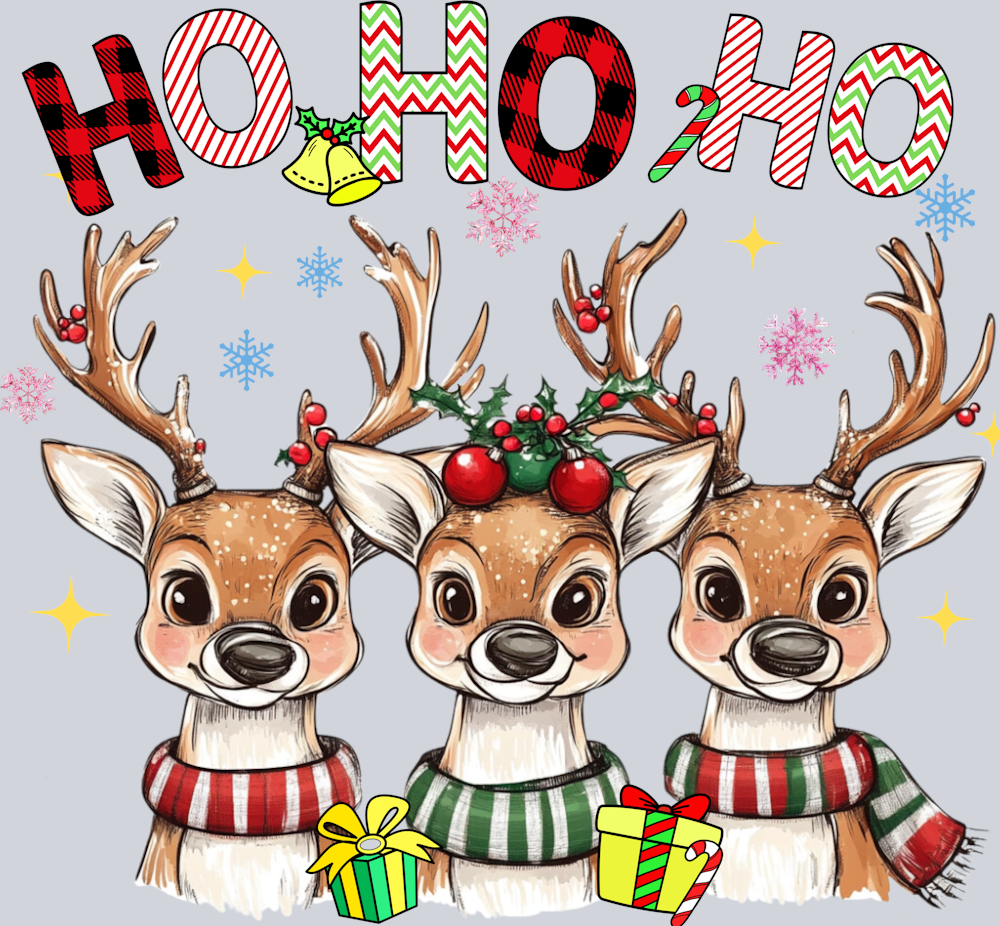 DTF Transfer Christmas - HO HO HO Raindeer