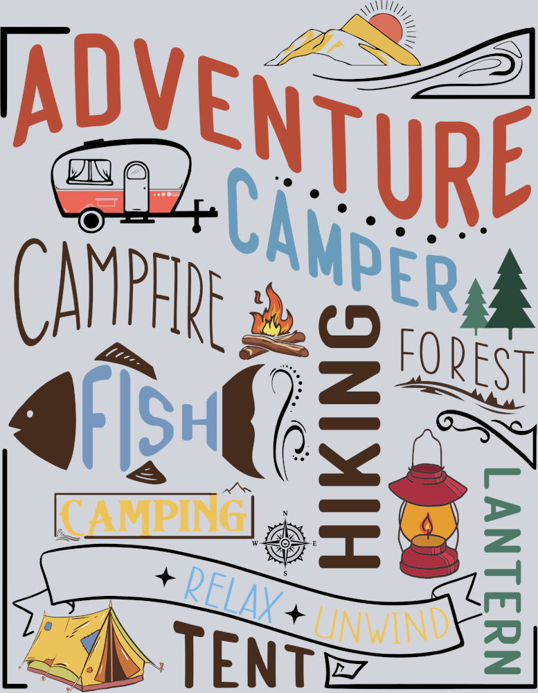 DTF Transfer Camping - Adventure Camper