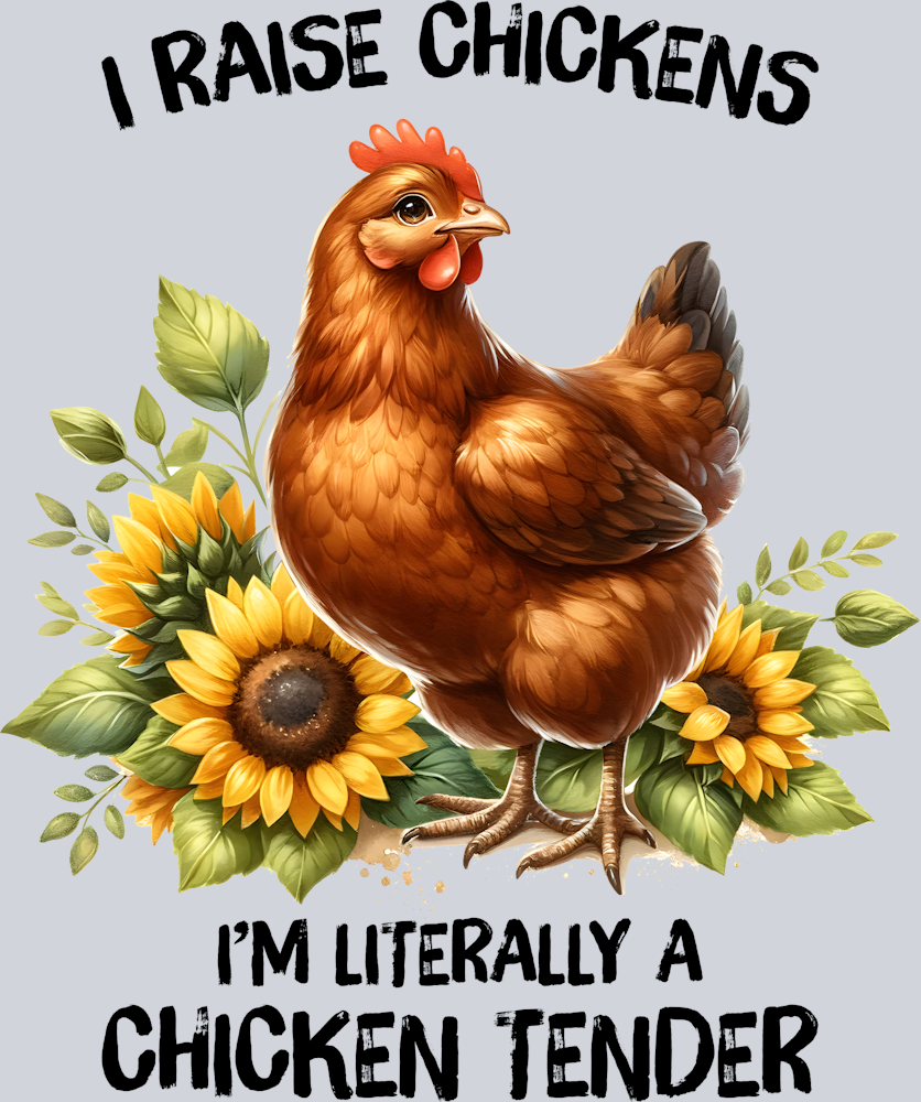 DTF Transfer Fowl - I Raise Chickens I'm Literally a Chicken Tender