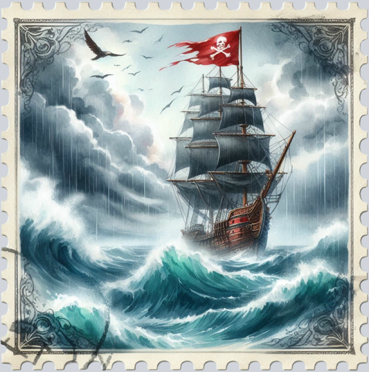 DTF Transfer High Seas - Postage Ship in the Storm
