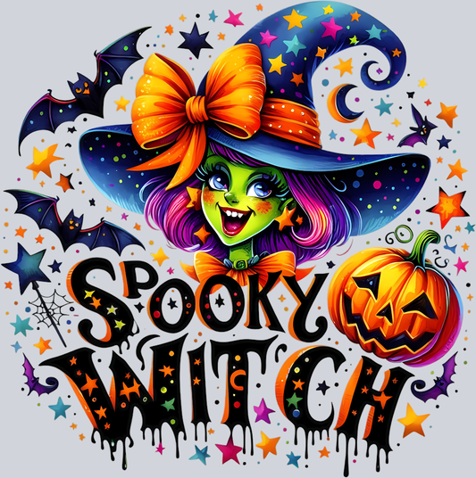 DTF Transfer Halloween  - Spooky Witch