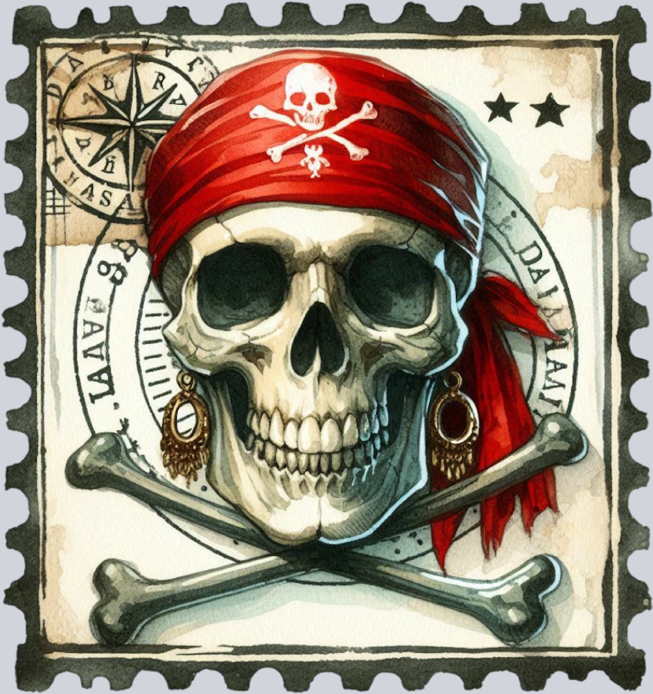 DTF Transfer High Seas - Postage Skull
