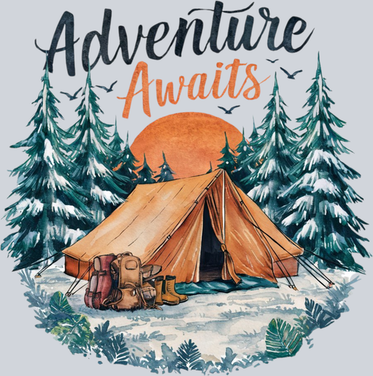 DTF Transfer Camping - Adventure Awaits