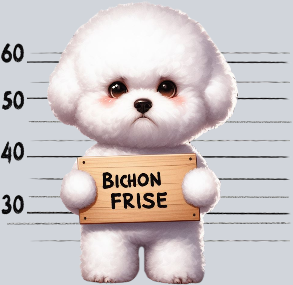 DTF Transfer Dogs - Jail  Bichon Frise