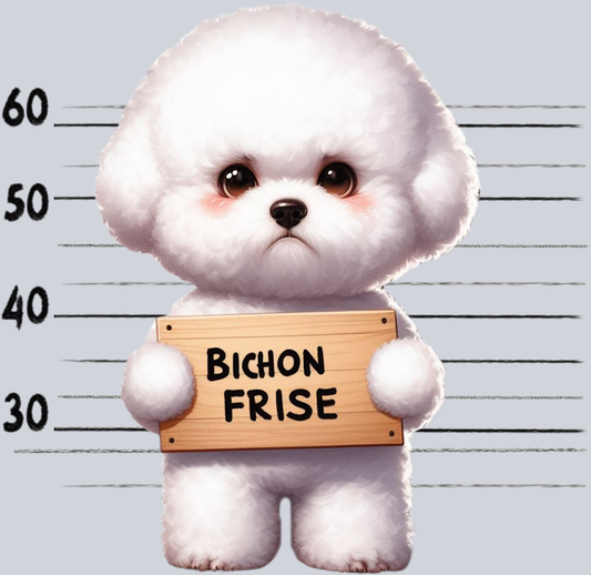 DTF Transfer Dogs - Jail  Bichon Frise