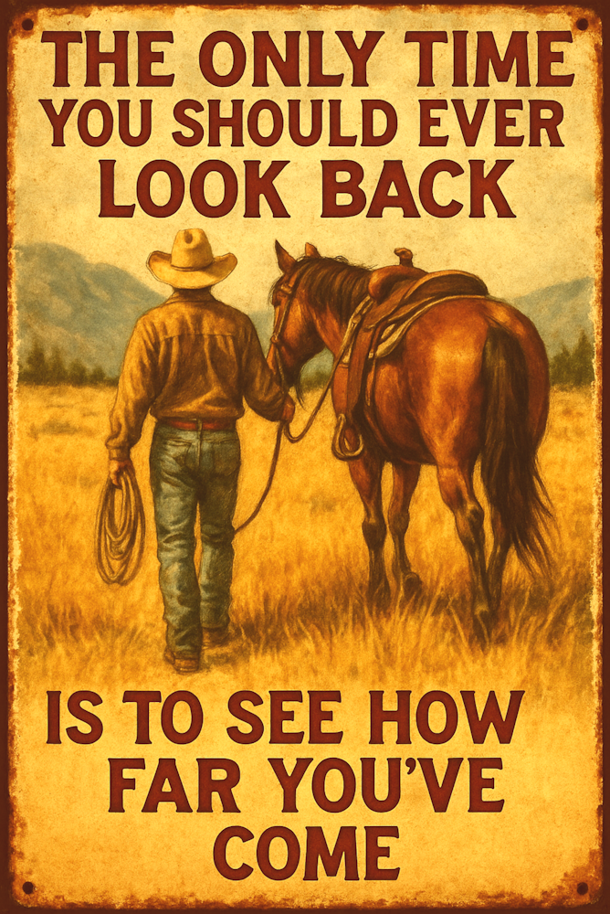 DTF Transfer Western - The Only Time you Should Ever Look Back