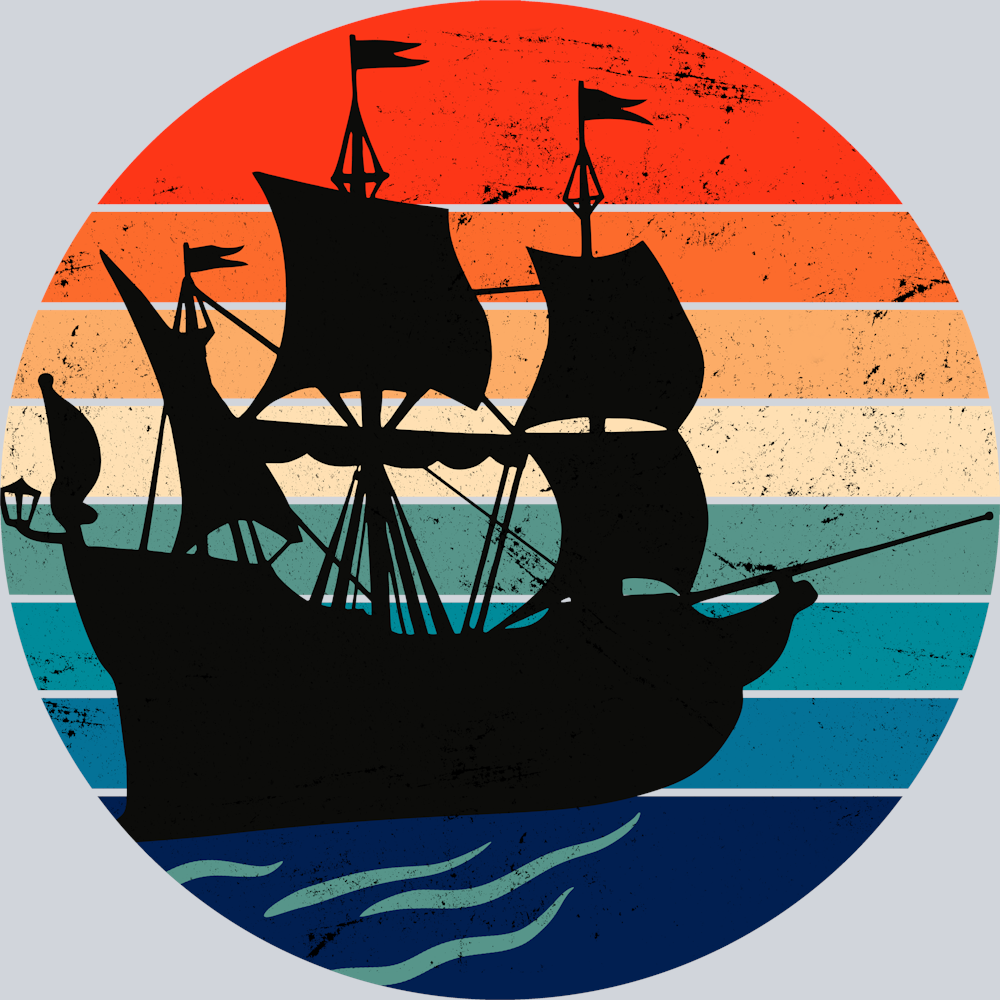 DTF Transfer High Seas - Ship Retro