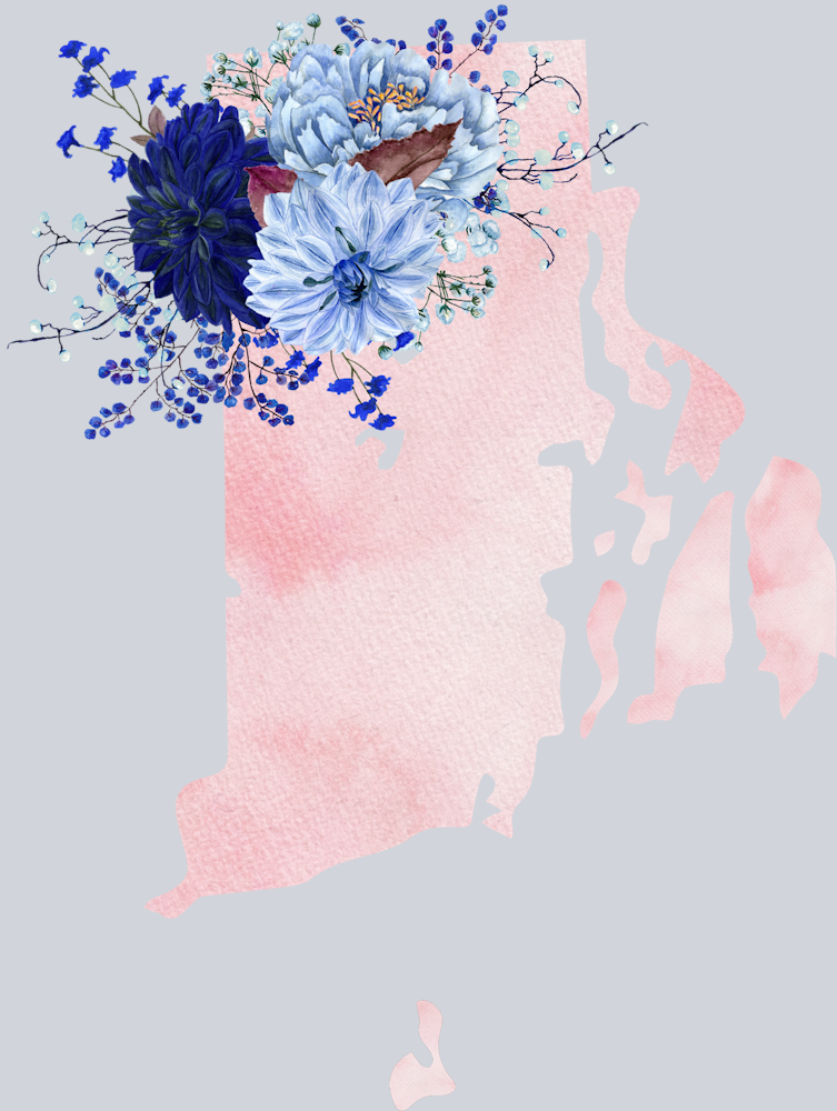 DTF Transfer Rhode Island - Flowers Watercolor