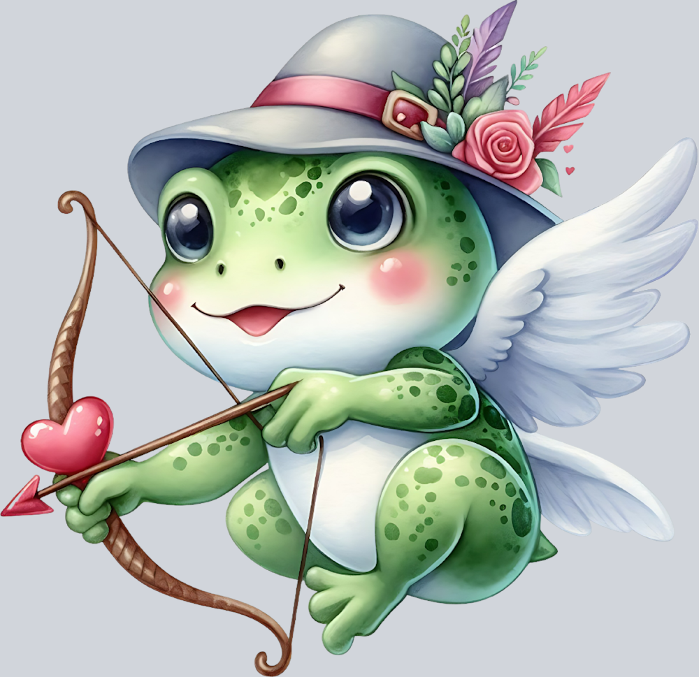 DTF Transfer Valentines - Cupid Frog