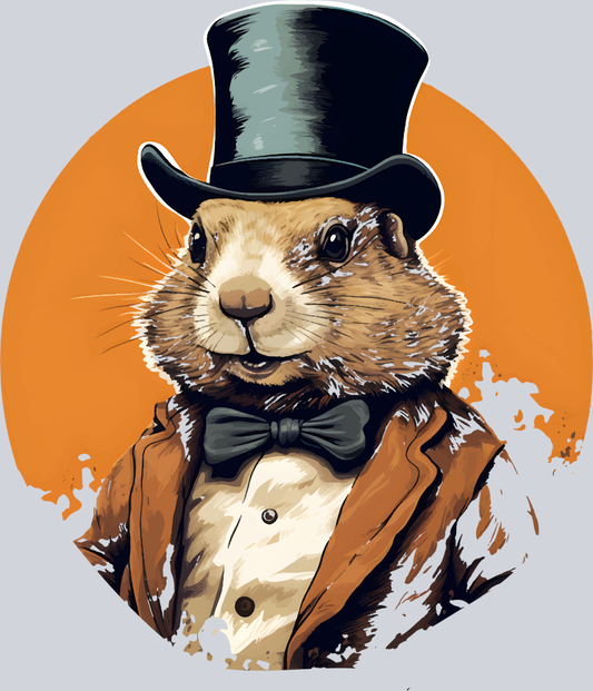 DTF Transfer Groundhog Day - Groundhog Top Hat