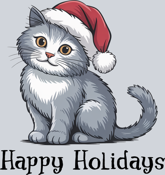 DTF Transfer Cats - Happy Holidays