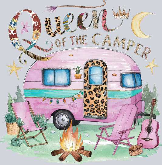 DTF Transfer Camping - Queen of the Camper