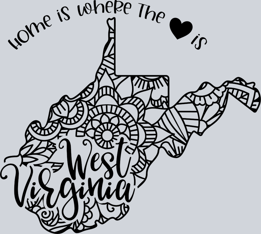 DTF Transfer West Virginia - Home is where the Heart is
