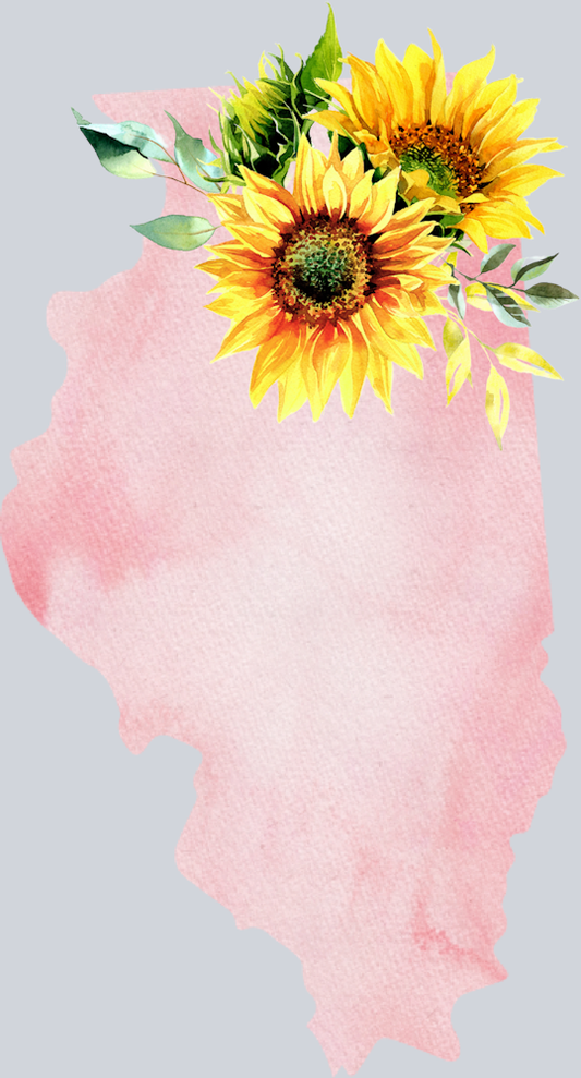 DTF Transfer Illinois - Sunflower Watercolor