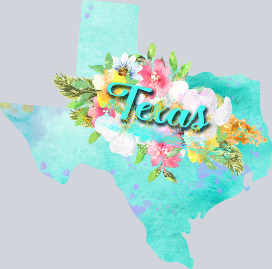 DTF Transfer Texas - Watercolor Flowers