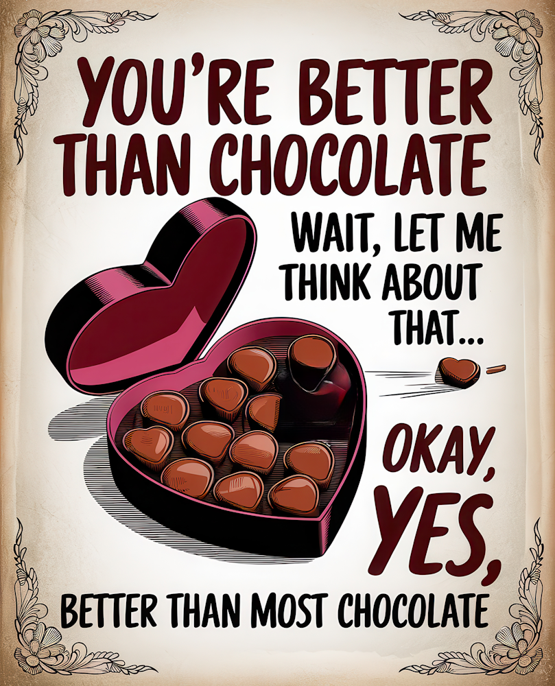 DTF Transfer Valentines - You're Better Than Chocolate