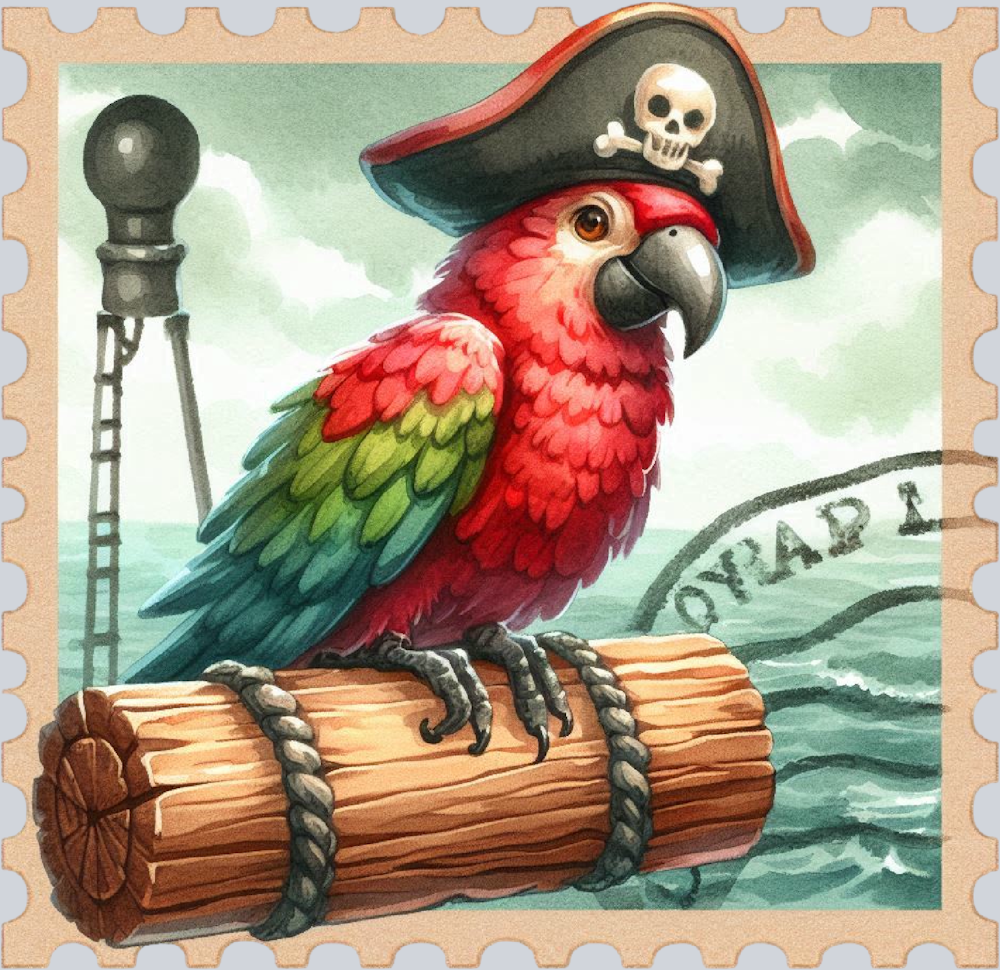 DTF Transfer High Seas - Postage Parrot