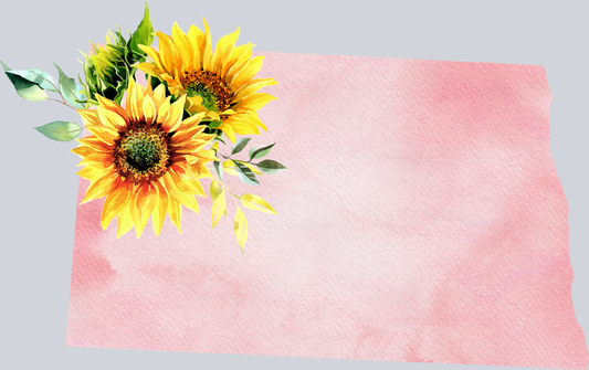 DTF Transfer North Dakota - Sunflower Watercolor
