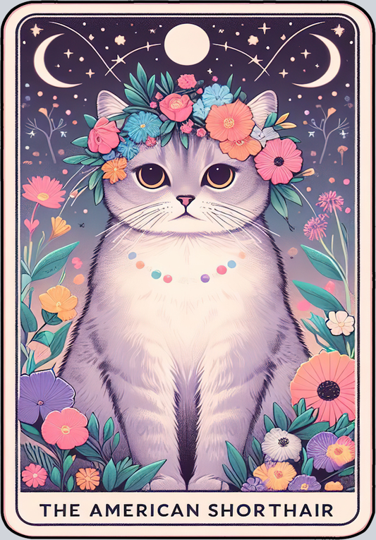DTF Transfer Cats - Tarot Card American Shorthair