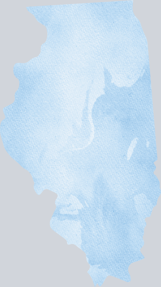 DTF Transfer Illinois - Watercolor Blue