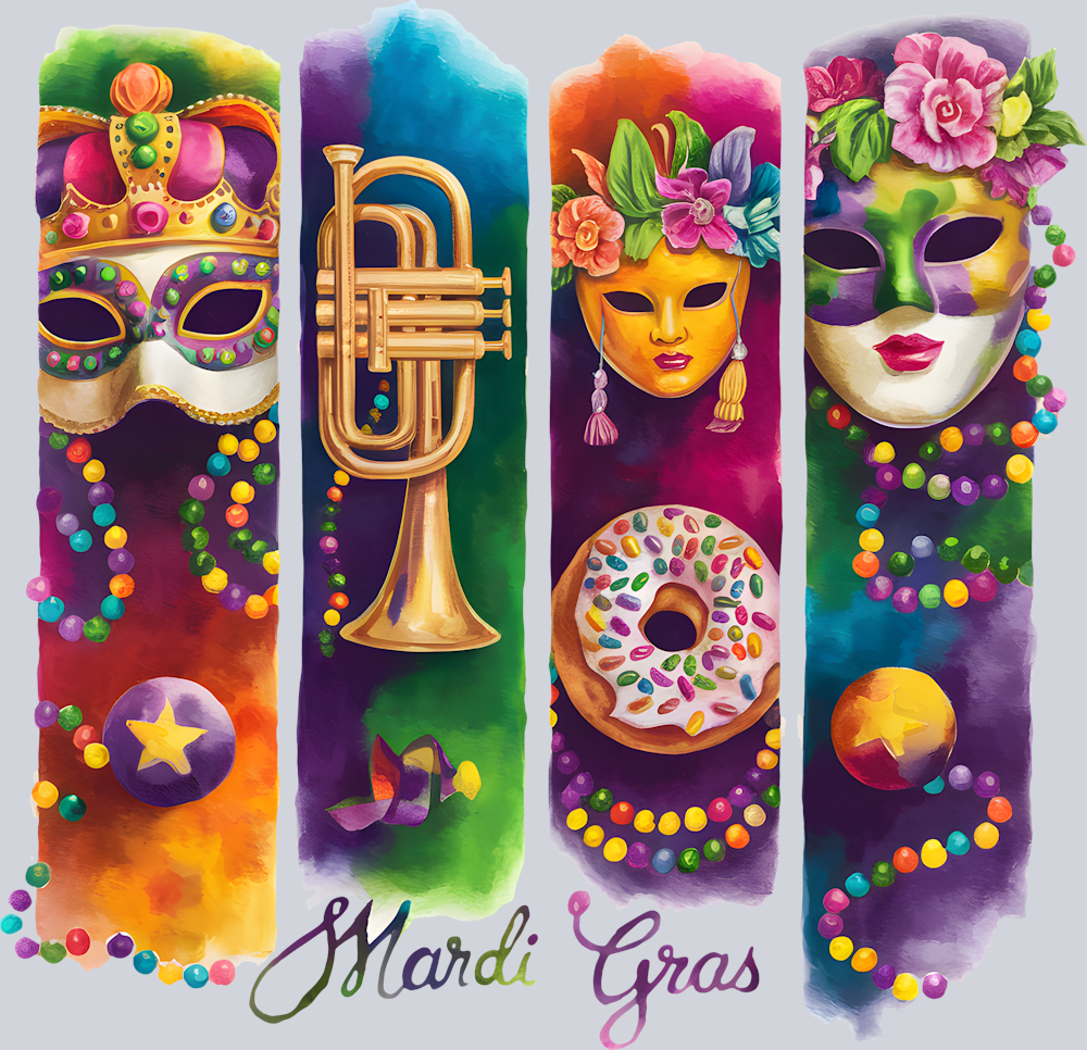 DTF Transfer Mardi Gras - Mardi Gras Panels