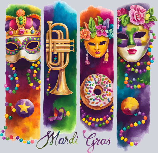DTF Transfer Mardi Gras - Mardi Gras Panels