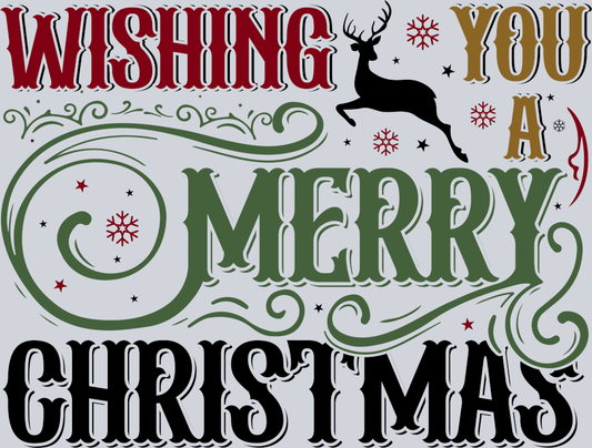 DTF Transfer Christmas - Wishing you a Merry Christmas