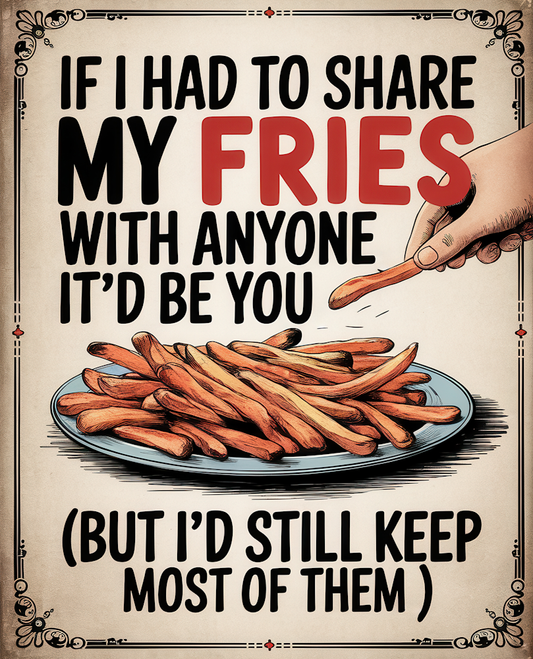 DTF Transfer Valentines - If I had to Share My Fries