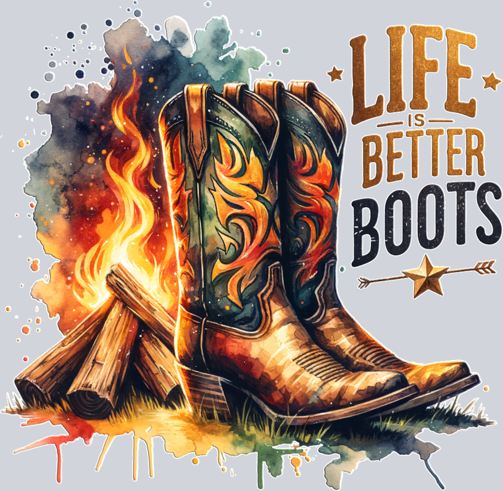 DTF Transfer Western - Life is Better Boots