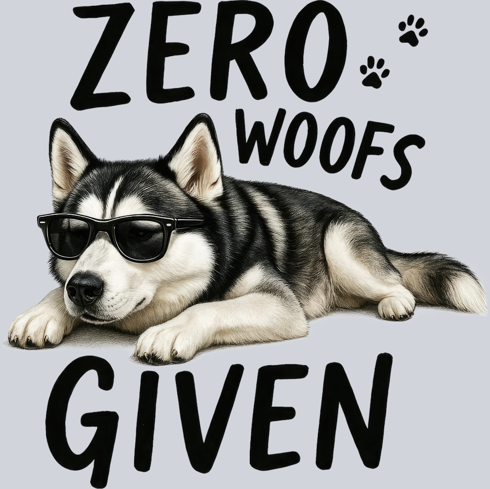 DTF Transfer Dogs - Zero Woofs Given