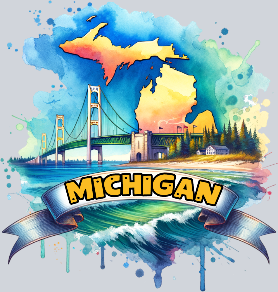 DTF Transfer Michigan - Retro Travel