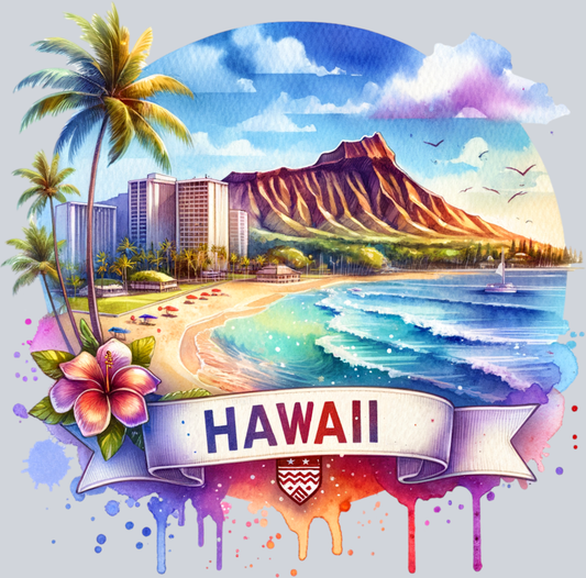 DTF Transfer Hawaii - Retro Travel