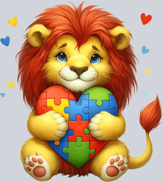 DTF Transfer Autism - Autism Lion