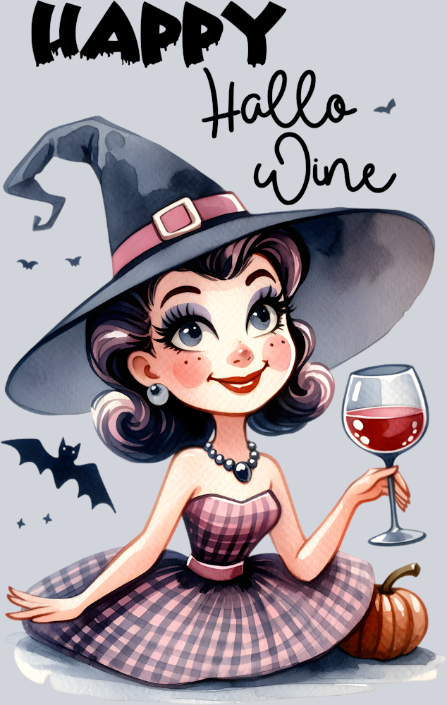 DTF Transfer Halloween - Happy Hallowine