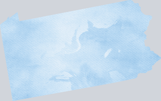 DTF Transfer Pennsylvania - Watercolor Blue