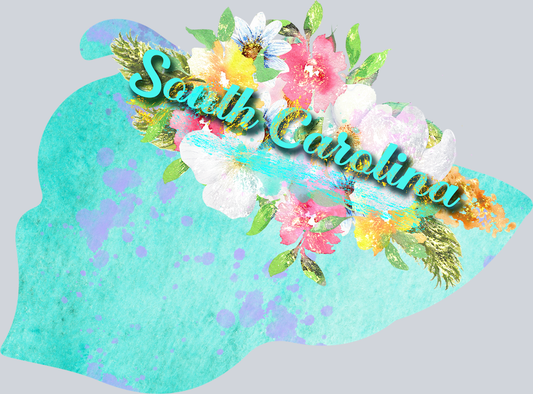 DTF Transfer South Carolina - Watercolor Flowers