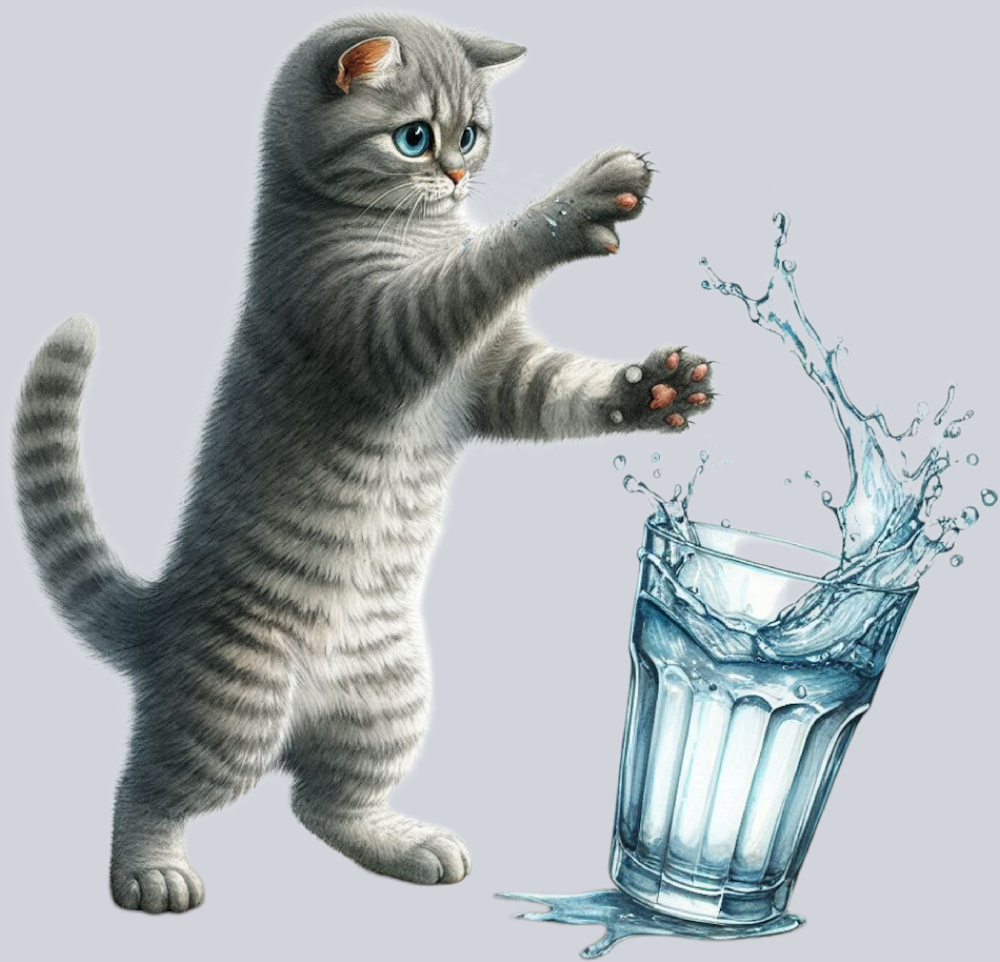 DTF Transfer Cats- Water Glass