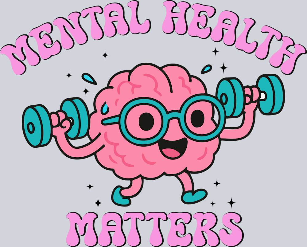 DTF Transfer Mental Health - Mental Health Matters Brain