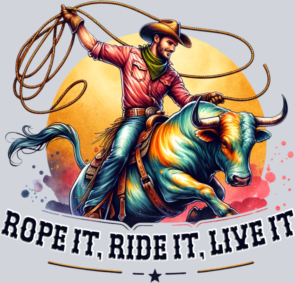 DTF Transfer Western - Rope it, Ride it, Live it
