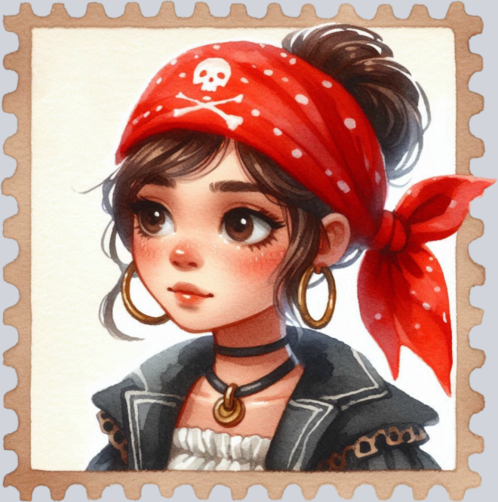 DTF Transfer High Seas - Postage Pirate Girl