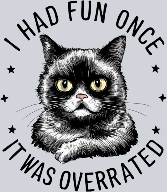 DTF Transfer Cats - I Had Fun Once It Was Overrated