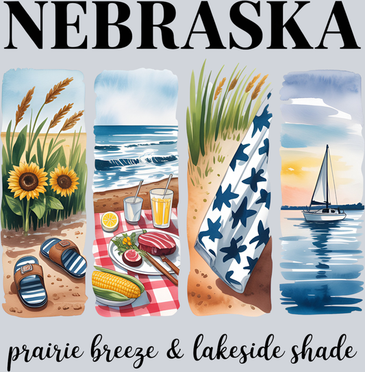 DTF Transfer Nebraska - Prairie Breeze & Lakeside Shade