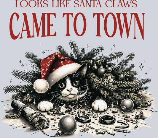 DTF Transfer Christmas - Looks like Santa Claws Came to Town