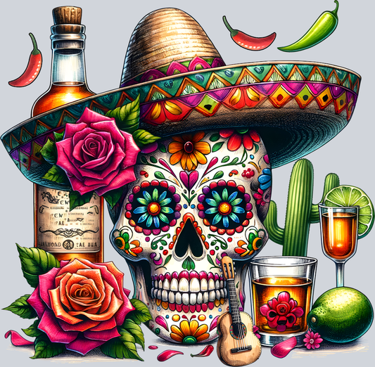 DTF Transfer Cinco de Mayo - Skull