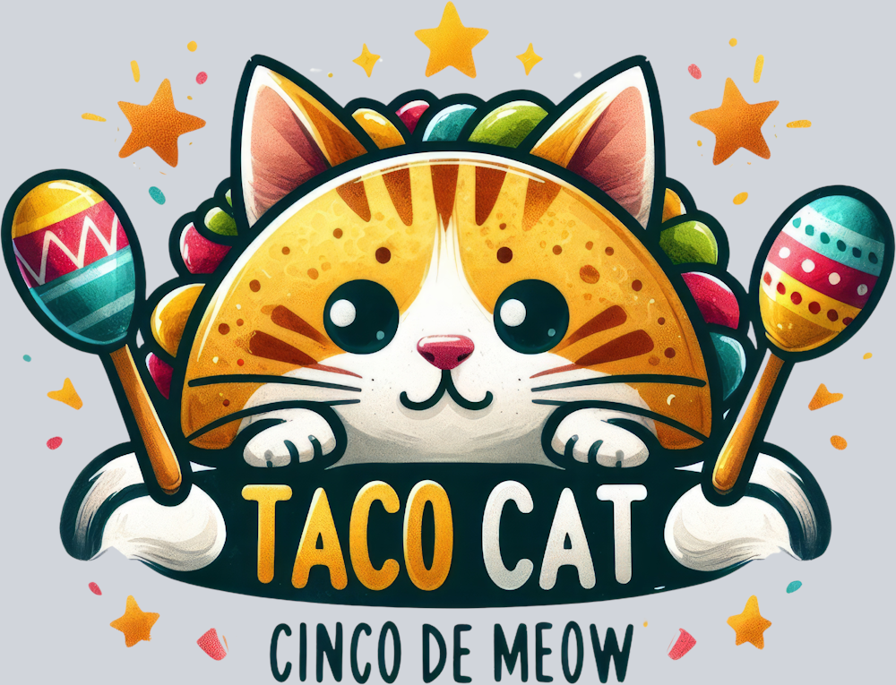 DTF Transfer Cinco de Mayo - Taco Cat Cinco de Meow