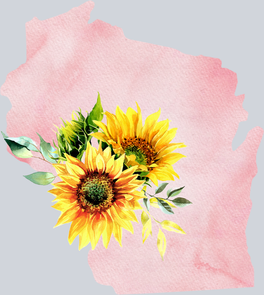 DTF Transfer Wisconsin - Sunflower Watercolor