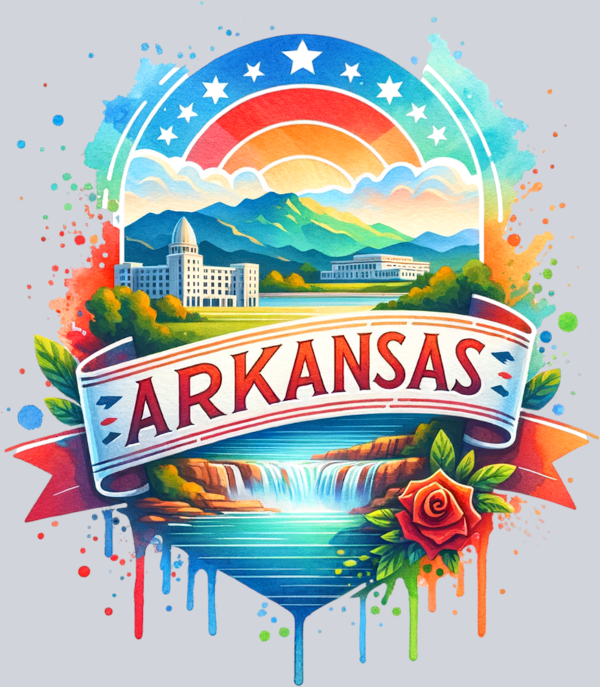 DTF Transfer Arkansas - Retro Travel